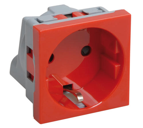 РКС-20-32-П-К Розетка с з/к 2к (на 2 модуля) ПРАЙМЕР красная  CKK-40D-RSZK2-K04-K  IEK