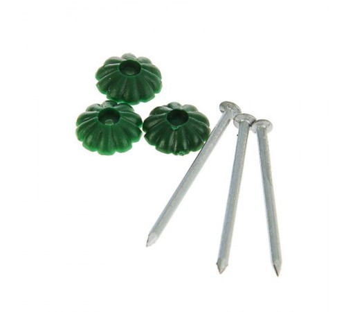 Гвоздь с декор. шляпкой (зеленая) (80 шт) - пакет   106222  Tech-KREP