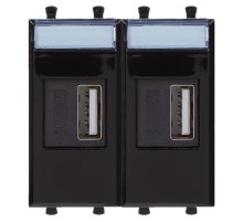 USB зарядное устройство "Черный квадрат", "Avanti", 2.1А, 2 мод.  4402542  DKC