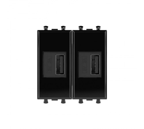 USB зарядное устройство "Черный квадрат", "Avanti", 2.1А, 2 мод.  4402542  DKC