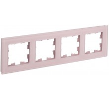 BRITE Рамка 4-ая РУ-4-2-Бр стекло розовый матовый  BR-M42-G-31-K14  IEK
