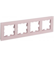 BRITE Рамка 4-ая РУ-4-2-Бр стекло розовый матовый  BR-M42-G-31-K14  IEK