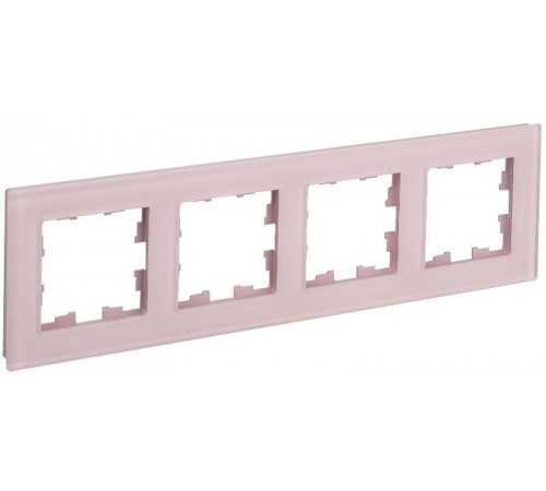 BRITE Рамка 4-ая РУ-4-2-Бр стекло розовый матовый  BR-M42-G-31-K14  IEK