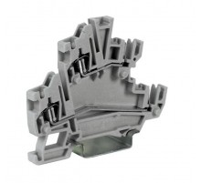 Клеммный зажим. Двухуровневый. С втычными контактами. Тип HCD.1/GR. Серый. 1,5 кв.мм.  ZHC200GR  DKC