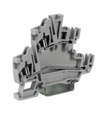 Клеммный зажим. Двухуровневый. С втычными контактами. Тип HCD.1/GR. Серый. 1,5 кв.мм.  ZHC200GR  DKC