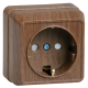 ОКТАВА дуб Розетка 1-местная О/У с/з со шторками 16А РСш20-3-ОД  ERO14-K04-16-DC  GENERICA