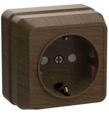 ОКТАВА дуб Розетка 1-местная О/У с/з со шторками 16А РСш20-3-ОД  ERO14-K04-16-DC  GENERICA