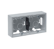 SUNO Коробка для накладного монтажа механизмов серии SUNO 2-постовая. Цвет "Алюминий"  721395  Legrand