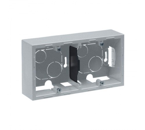 SUNO Коробка для накладного монтажа механизмов серии SUNO 2-постовая. Цвет "Алюминий"  721395  Legrand