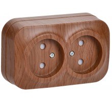 РСш22-2-ХД Розет. 2-ая без з/к с з/ш о/у 10А GLORY дуб  ERH23-K24-10  IEK