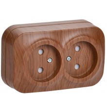 РСш22-2-ХД Розет. 2-ая без з/к с з/ш о/у 10А GLORY дуб  ERH23-K24-10  IEK