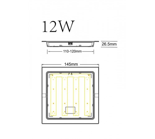 Светильник светодиодный встраиваемый LED 18-12-6K квадратный 12Вт 6500К  Б0057444  ЭРА