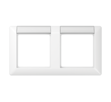 Рамка 2-кратная с полем для надписи для горизонтальной установки; белая  AS5820NAWW  Jung