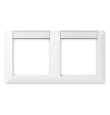 Рамка 2-кратная с полем для надписи для горизонтальной установки; белая  AS5820NAWW  Jung
