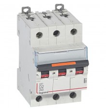 Выключатель автоматический трехполюсный DX3 2А D 25кА  409830  Legrand