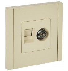 FORTE&PIANO Розетка двойная TV+RJ45 кат.5E FP436 ваниль  FP-AK20-1-K10  IEK