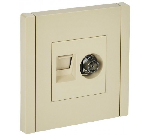 FORTE&PIANO Розетка двойная TV+RJ45 кат.6 FP437 ваниль  FP-AK20-2-K10  IEK