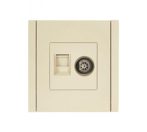FORTE&PIANO Розетка двойная TV+RJ45 кат.6 FP437 ваниль  FP-AK20-2-K10  IEK