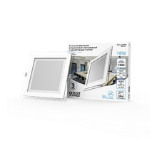 Светильник светодиодный встраиваемый квадратный с декоративным стеклом 18W 4000K 1/20  948111218  Gauss