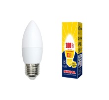 Лампа светодиодная LED-C37-11W/WW/E27/FR/NR LED. "свеча", матовая. Серия Norma. 3000K  UL-00003815  Volpe