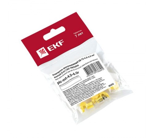 Ответвитель прокалывающий  ОВ-Т 3 4.0-6.0 мм2 желтый (5 шт) EKF PROxima   plc-ovt-4.0-6.0r  EKF