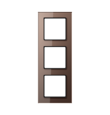 Рамка для вертикальной и горизонтальной установки, 3 поста; стекло; мокко; A CREATION  AC583GLMO  Jung