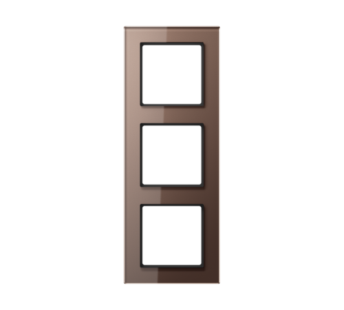 Рамка для вертикальной и горизонтальной установки, 3 поста; стекло; мокко; A CREATION  AC583GLMO  Jung