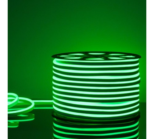 Гибкий неон LS001 220V 9.6W 120Led 2835 IP67 односторонний зеленый, 100 м  a040596  Elektrostandard