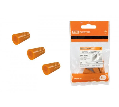 Соединительный изолирующий зажим СИЗ-3 5,5 мм2 оранжевый (5 шт)  SQ0519-0028  TDM
