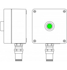 Ex пост управления из алюминия; 1Ex d e IIC T5 Gb X IP66; Ex tb IIIBT95CDb X; Кнопка Зеленая, 1NC/1NO -1 шт.; B: ввод D5,5-13мм поднебронированный каб