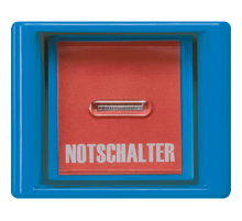 Клавиша с прозрачной крышкой для всех встраиваемых выключателей и кнопок; синяя  AS561GLBL  Jung