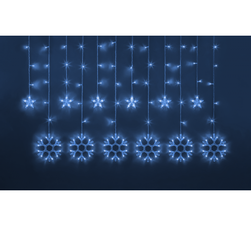 Гирлянда  95 122 NGF-D032-03 (бахрома звезды и снежинки Blue 2.5*1м IP2  95122  Navigator