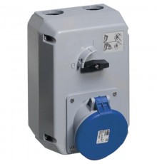 Розетка металл. с выключателем и механической блокировкой 363MM6, 63A, 3P+E, IP44, 6ч  2CMA168036R1000  ABB