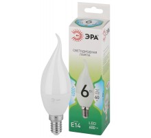Лампа светодиодная  GREEN LINE LED BXS-6W-840-E14 GL E14 6 Вт свеча на ветру яркий белый свет  Б0067131  ЭРА