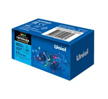 Гирлянда светодиодная   ULD-S0250-020/STA MULTI IP20  2,5м. 20 светодиодов. Разноцветный свет. шнур прозрачный.  UL-00005481  Uniel