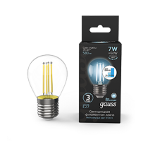 Лампа светодиодная Black LED Filament Шар E27 7W 580lm 4100K step dimmable  105802207-S  Gauss