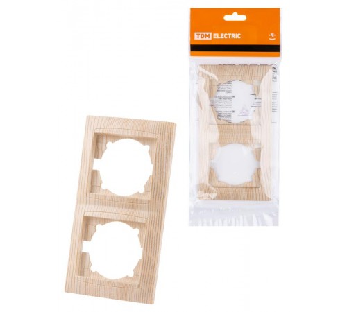 Рамка 2-х постовая вертикальная сосна "Лама"  SQ1815-0333  TDM