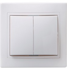 КВАРТА Белый Выключатель 2-клавишный 10А ВС10-2-0-КБ  EVK20-K01-10-K  GENERICA
