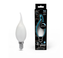 Лампа светодиодная Filament Свеча на ветру 9W 610lm 4100К Е14 milky диммируемая LED 1/10/50  104201209-D  Gauss
