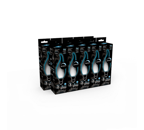 Лампа светодиодная Filament Свеча на ветру 9W 610lm 4100К Е14 milky диммируемая LED 1/10/50  104201209-D  Gauss