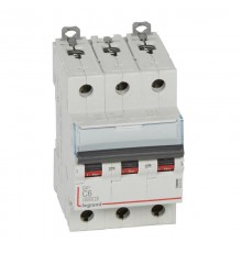 Выключатель автоматический трехполюсный DX3 6000 6А C 10кА  407855  Legrand