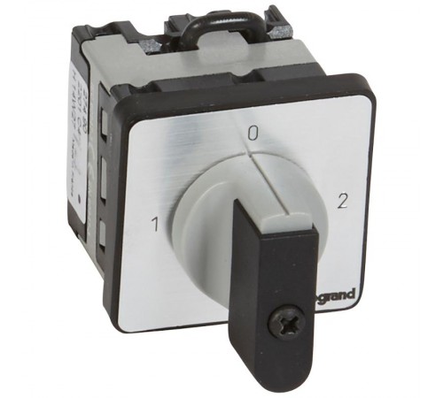 Переключатель на 2 направления - с положением ''0'', 90° - PR 12 - 2П - 4 контакта - крепление на дверце  027491  Legrand