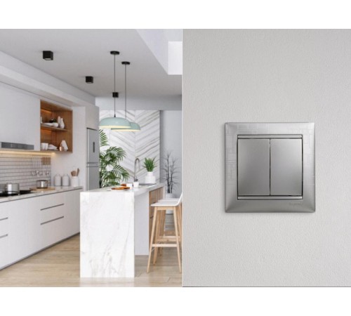 Valena Алюминий Выключатель 2-х клавишный  770105  Legrand