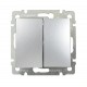 Valena Алюминий Выключатель 2-х клавишный  770105  Legrand