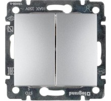Valena Алюминий Выключатель 2-х клавишный  770105  Legrand