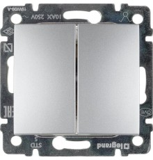 Valena Алюминий Выключатель 2-х клавишный  770105  Legrand