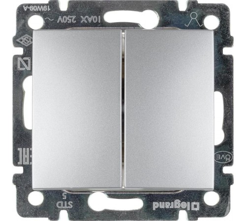 Valena Алюминий Выключатель 2-х клавишный  770105  Legrand