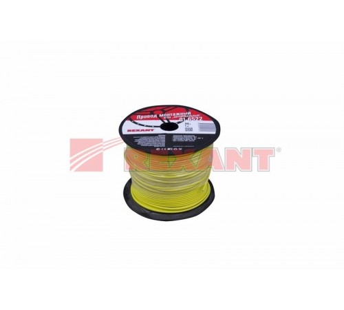 Провод ПГВА REXANT 1х1.00 мм, желтый, бухта 100 м 01-6522  REXANT