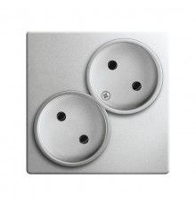 Розетка двойная без заземления 2x2Р 16A 250В цвета алюминий S24 Harmonie  2450457-033  Simon