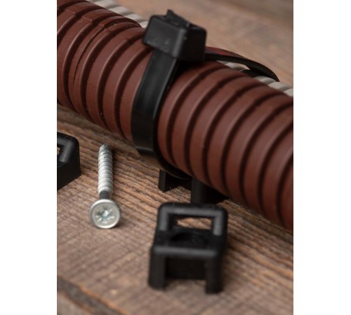 Площадка под хомуты (22x16) с монтажным отверстием М4 чёрная (100шт.) PROxima  pmo-22-16-b  EKF